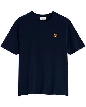 Maison Kitsuné Fox Head Regular T-Shirt - Blauw