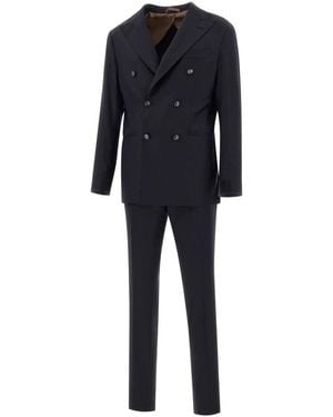 Barba Napoli Double Breasted Suits - Black