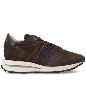 Philippe Model Schoenen ,Bruin ,Leer Trpx Haute Running - Grijs