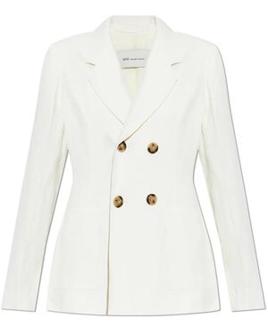 Ami Paris Jassen ,Katoen Double-Breasted Bar Jacket - Wit