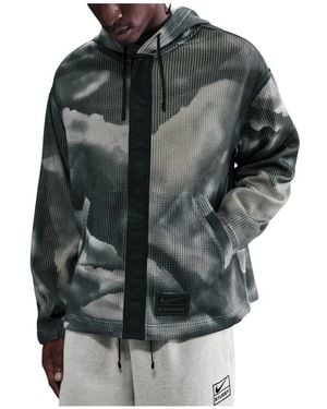 Nike Hoodies & Sweatvesten ,Zwart ,Polyester Ghillie All-Over Print Hoodie