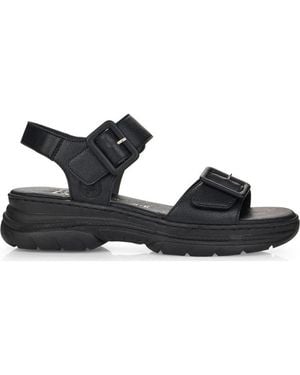 Rieker Flat Sandals - Negro