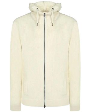 Herno Strickjacke Mit Durchgehendem Reißverschluss - Natur