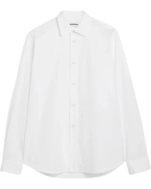 Jil Sander Overhemden ,Wit ,Katoen Katoenen Poplin Shirt