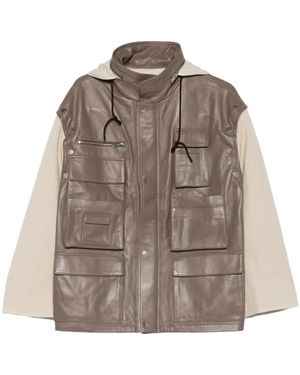 Niccolò Pasqualetti Jassen ,Veelkleurig ,Leer Jo 65 Brota Jacket - Bruin