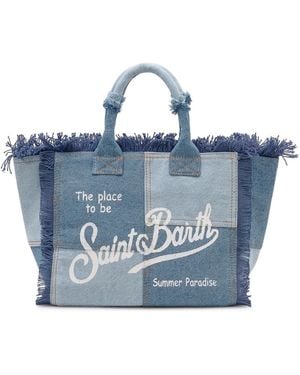 MC2 Saint Barth Tassen ,Veelkleurig ,Katoen Colette Tote Bag - Blauw