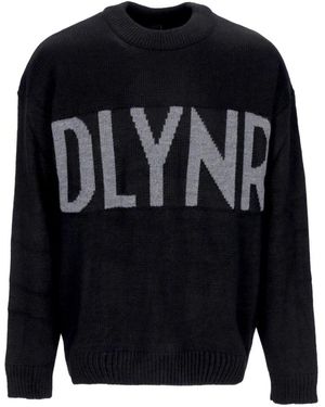DOLLY NOIRE Schwarzer Crew-Neck Sweater Mit Logo-Stickerei - Blau