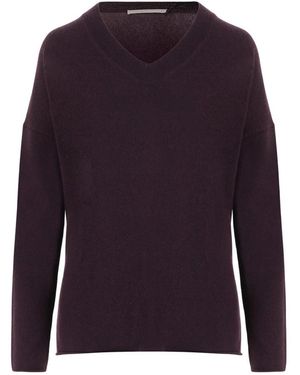 Allude Kaschmir-Pullover Mit V-Ausschnitt - Lila