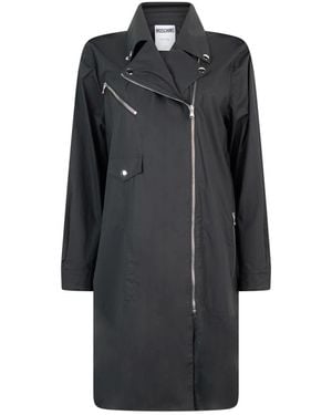 Moschino Lange Waterdichte Jas - Zwart