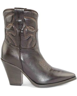 Zoe Cowboy & Biker Boots - Grey