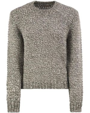 Herno Alpaka-Mischung Pullover Mit Pailletten - Grau