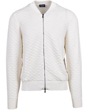 Drumohr Jassen ,Wit ,Katoen Cardigan Met Rits