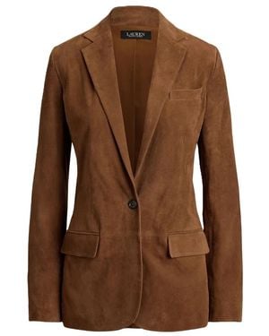 Ralph Lauren Suède Blazer Van Geitenleer - Bruin