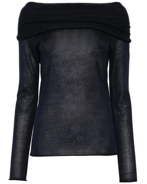 Roberto Collina Off-The-Shoulder Trui - Zwart