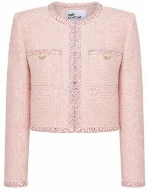 Self-Portrait Tweed Jackets - Pink