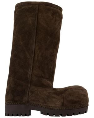 Balenciaga Alaska Fur Boots - Brown