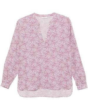 Xacus Overhemden ,Veelkleurig ,Anita V-Hals Blouse - Paars