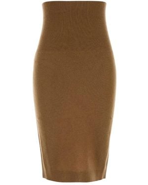 Stella McCartney Rokken ,Bruin ,Wol Wool Knit Pencil Skirt