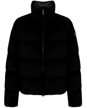 Colmar Ribbed Velvet Puffer - Zwart