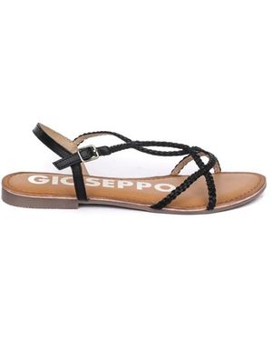 Gioseppo Schoenen ,Zwart ,Leer Nioaque Platte Sandaal
