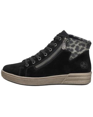 Rieker Veterschoenen Hoog - Schwarz