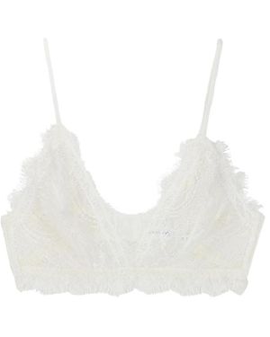 Anine Bing Ondergoed ,Wit ,Nylon Lace Bra With Trim