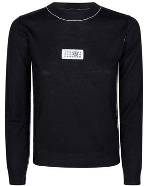 MM6 by Maison Margiela Round-Neck Knitwear - Black
