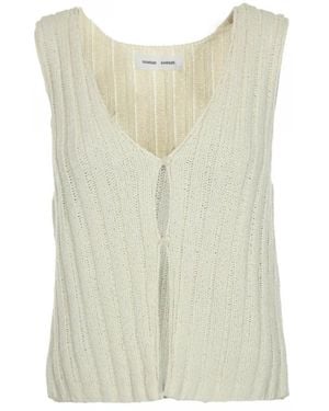 Samsøe & Samsøe Tops ,Wit ,Katoen Salou Vest - Groen