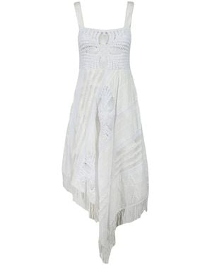 Twinset Kleedjes ,Wit ,Katoen Lange Jurk