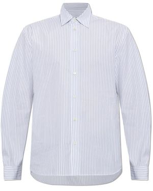 Jil Sander Overhemden ,Wit ,Katoen Gestreepte Overhemd - Blauw