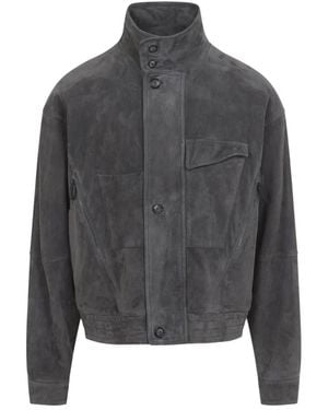 Giorgio Armani Leather Jackets - Grey