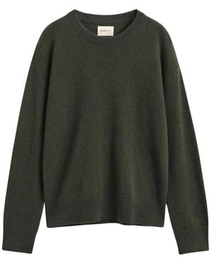 GANT Truien & Vesten ,Groen ,Wol Trui Met Ronde Hals