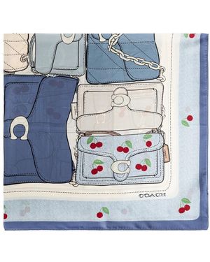 COACH Accessoires ,Blauw ,Zijden Sjaal