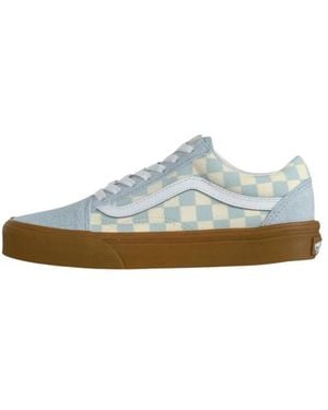 Vans Old Skool Checkerboard Shoe - Blau
