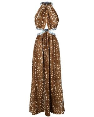 Diane von Furstenberg Lange Jurk Met Rits En Zakken - Metallic