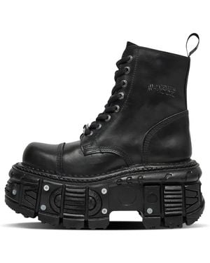 New Rock Lace-Up Boots - Black