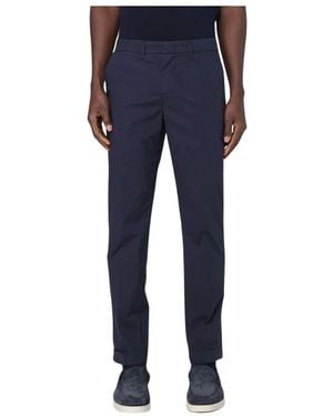 Fay Blaue Leinenhose Mit Geradem Bein