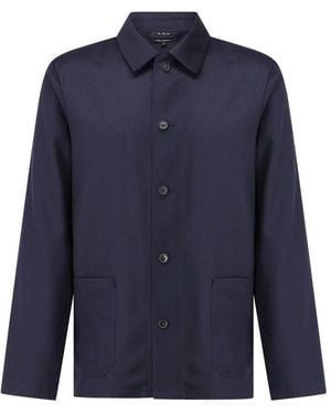 A.P.C. Dünnes Overshirt Aus Wolle - Blau