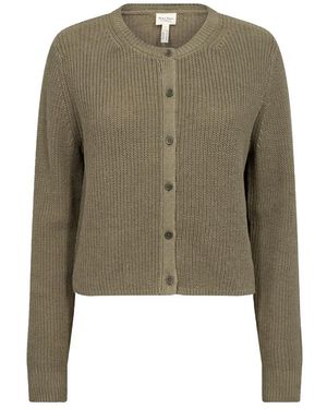 Part Two Strickjacke mit knopfleiste, rundhalsausschnitt - Grün
