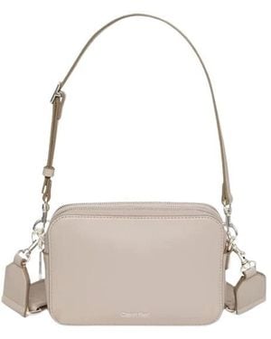 Calvin Klein Camera Tas Met Dubbele Riem - Wit