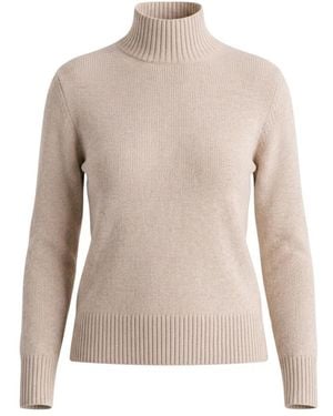 Gran Sasso Truien & Vesten ,Kasjmier Lupetto Mock Neck Sweater - Naturel