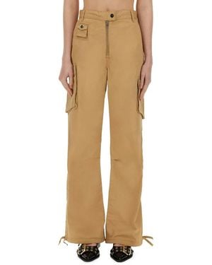 Ganni Broeken ,Katoen Washed Cotton Twill Pants - Naturel
