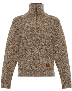 DSquared² Truien & Vesten ,Veelkleurig ,Wol Wol Trui Met Logopatch - Meerkleurig