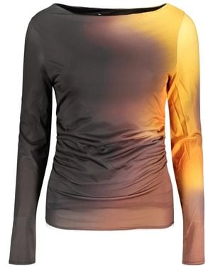 Desigual Tops ,Veelkleurig ,Ts Berlin Long-Sleeved T-Shirt - Grijs