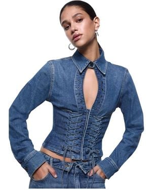 Liu Jo Overhemden ,Blauw ,Denim Denim Shirt