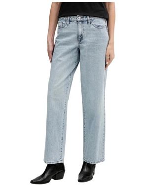DKNY Jeans ,Blauw ,Katoen Mid Rise Relaxed Straight Jeans