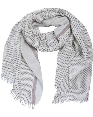 Bitte Kai Rand Accessoires ,Wit ,Linnen Stitch Sjaal - Grijs