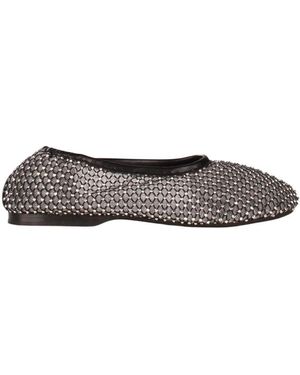 Alohas Zwarte Mesh Ballerina's Met Strass - Grijs