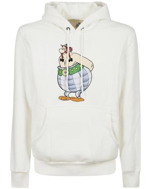 Equipe 55 Hoodies & Sweatvesten ,Wit ,Katoen Comfortabele Hoodie Met Kangaroozakken