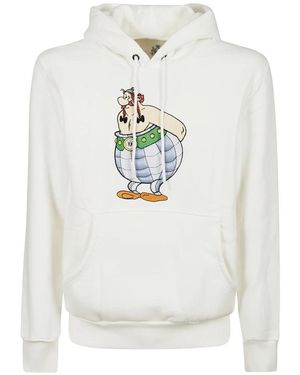 Equipe 55 Hoodies & Sweatvesten ,Wit ,Katoen Comfortabele Hoodie Met Kangaroozakken